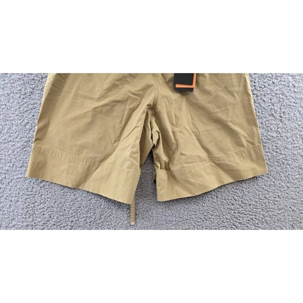 BOSS Orange High-Rise Baggy-Fit Shorts Women's 2 Beige Pleated Zip Hook & Bar